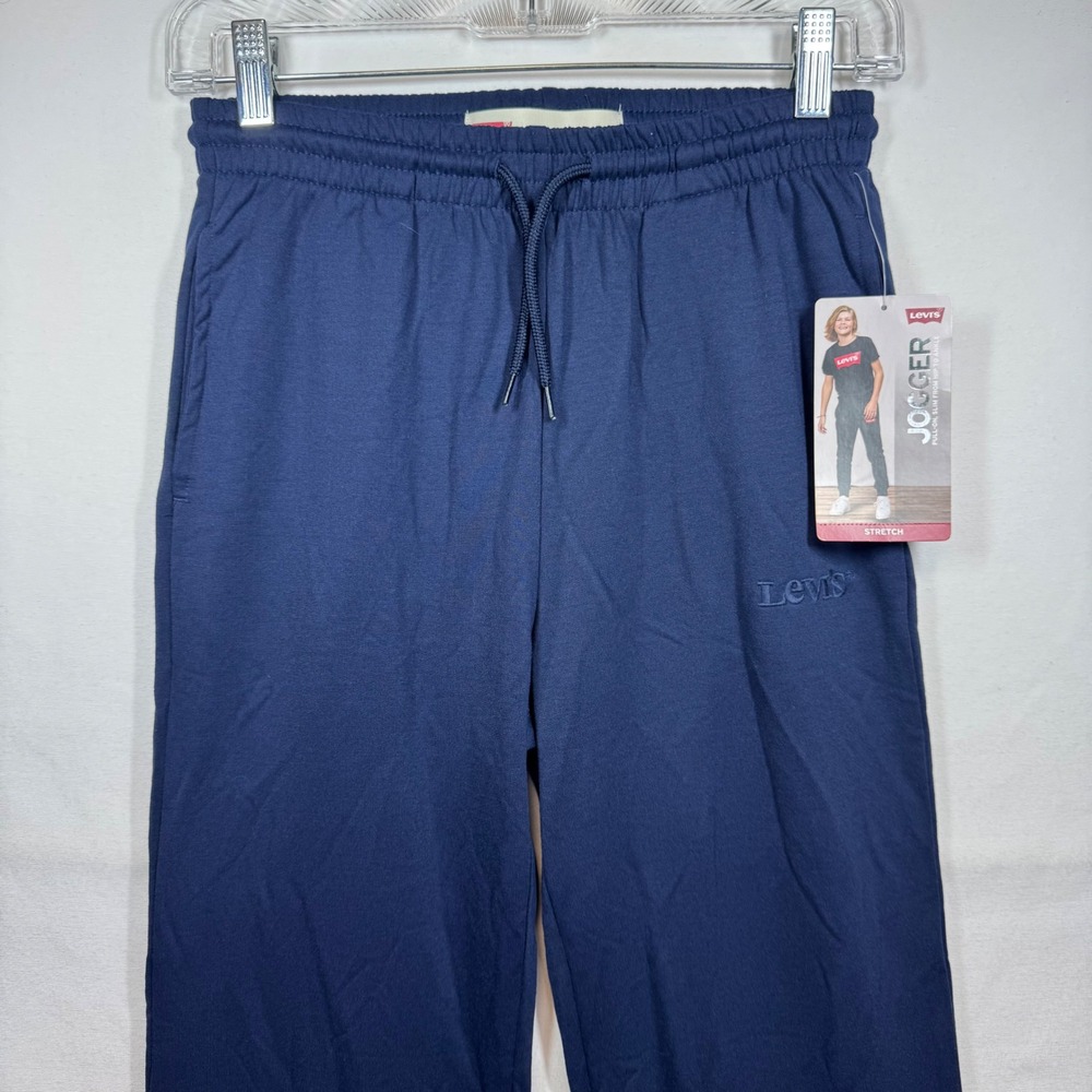 Levi's Kids Boys Jogger Pants Navy Blue Stretch Slim Fit Pull On Size LG NWT $40